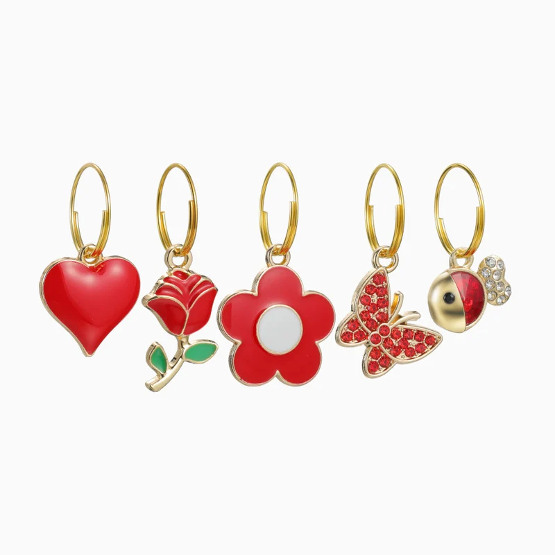 Red Collar Charm Set