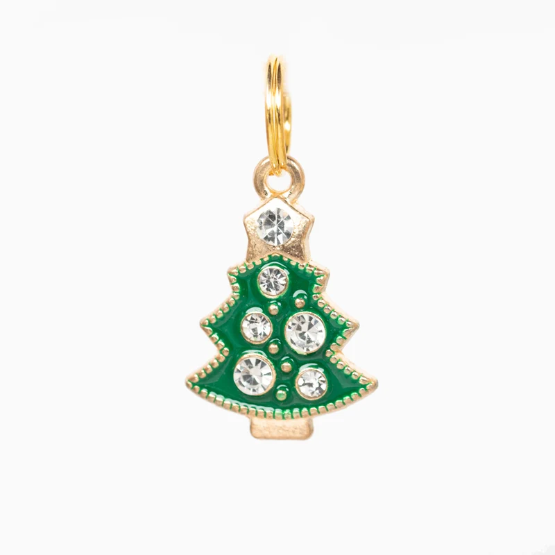White Diamond Xmas Tree Pet Collar Charm