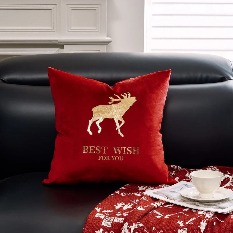 Dekoratives Weihnachts-Wurfkissen mit Hirschsilhouette