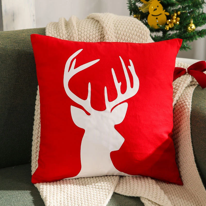 Dekoratives Weihnachts-Wurfkissen mit Hirschsilhouette