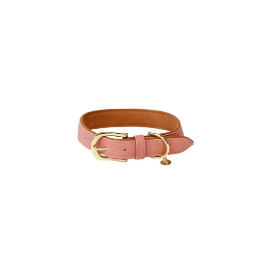Kentucky Hundehalsband Veganes Leder - Pfirsich/Braun