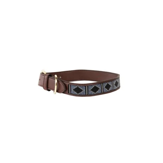 Kentucky Hundehalsband Handgemachte Perlen - Silber