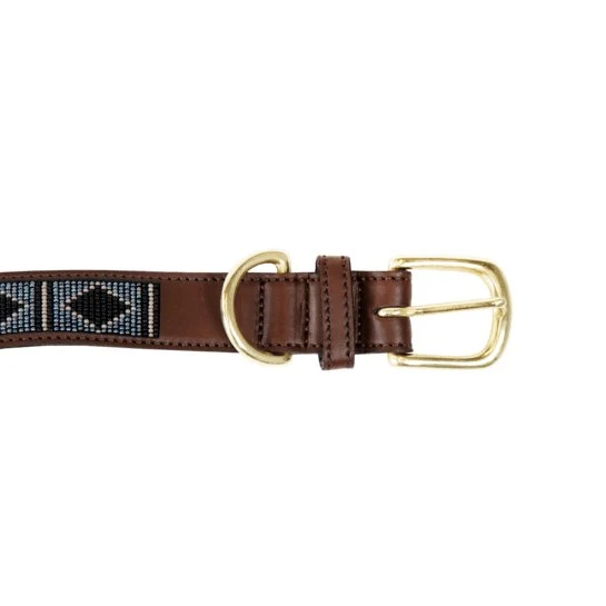 Kentucky Hundehalsband Handgemachte Perlen - Silber
