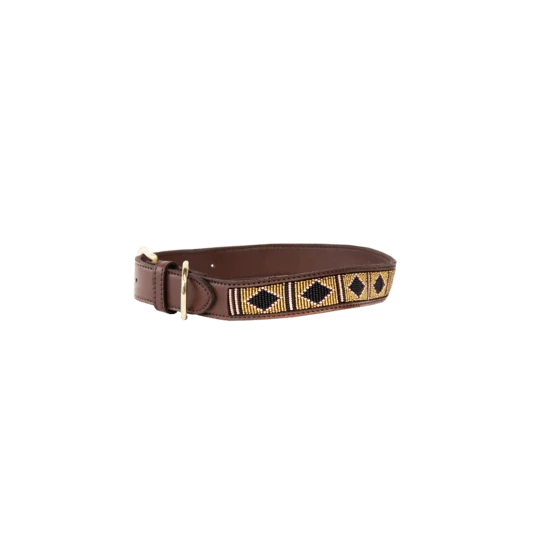 Kentucky Hundehalsband Handgemachte Perlen - Gold