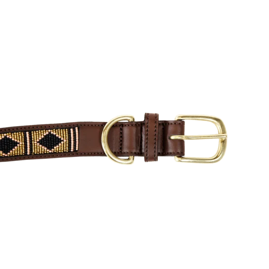 Kentucky Hundehalsband Handgemachte Perlen - Gold