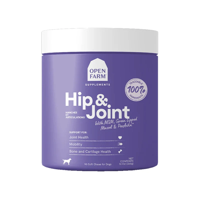 Expiry Date 24-Sep-26 Open Farm Hip & Joints Chews Supplement for Dogs - 360G