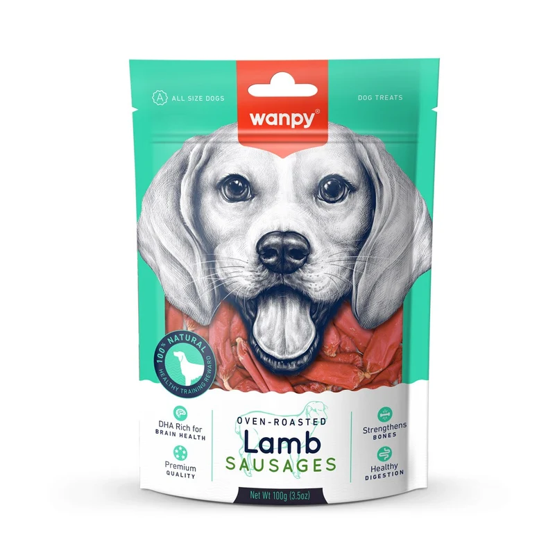 Expiry Date 19-Nov-26 Wanpy Lamb Sausages Dog Treats 100g