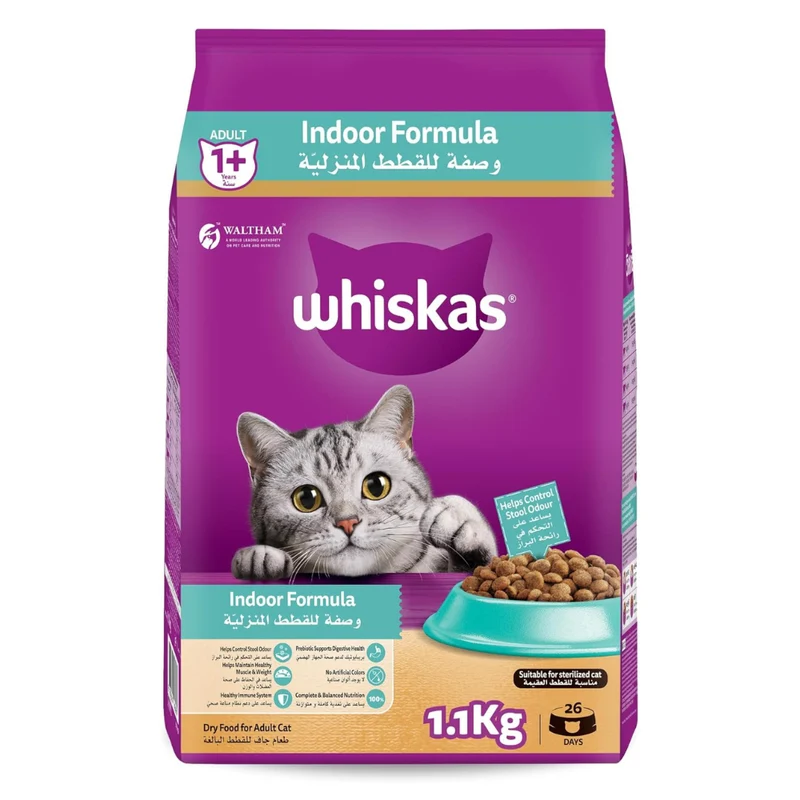 Expiry Date 15-Nov-26 Whiskas Adult Indoor Formula Dry Cat Food - 1.1KG