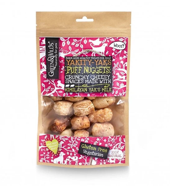 Expiry Date 30-Oct-26 Green&Wilds Yakity Yak Puff Nuggets Dog Treats - 75G