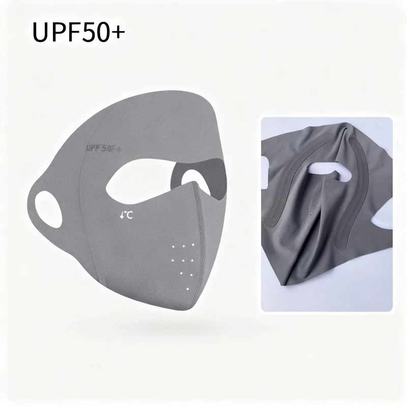UV-Schutz-Gesichtsmaske mit Ohrschlaufen und Nackenschutz