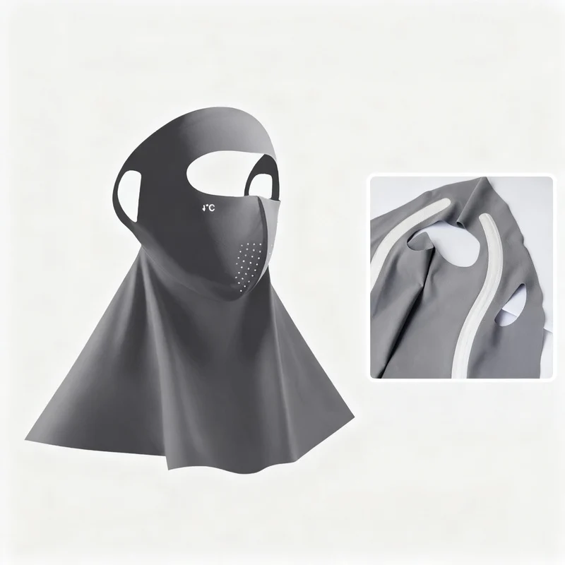 UV-Schutz-Gesichtsmaske mit Ohrschlaufen und Nackenschutz