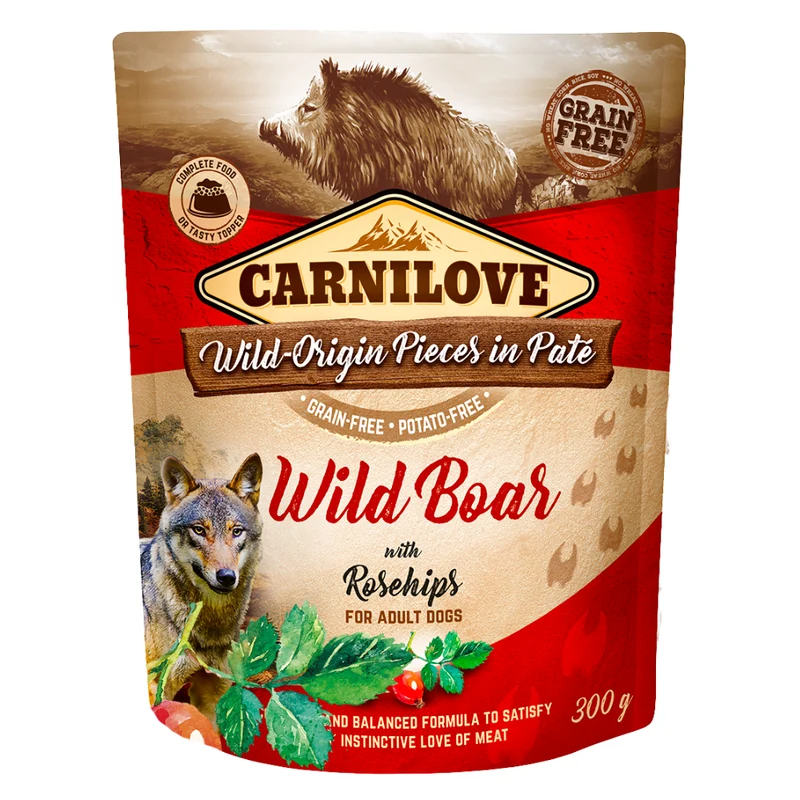 Expiry Date 13-Nov-26 Carnilove Wild Boar with Rosehip Adult Dog Wet Food - 300G
