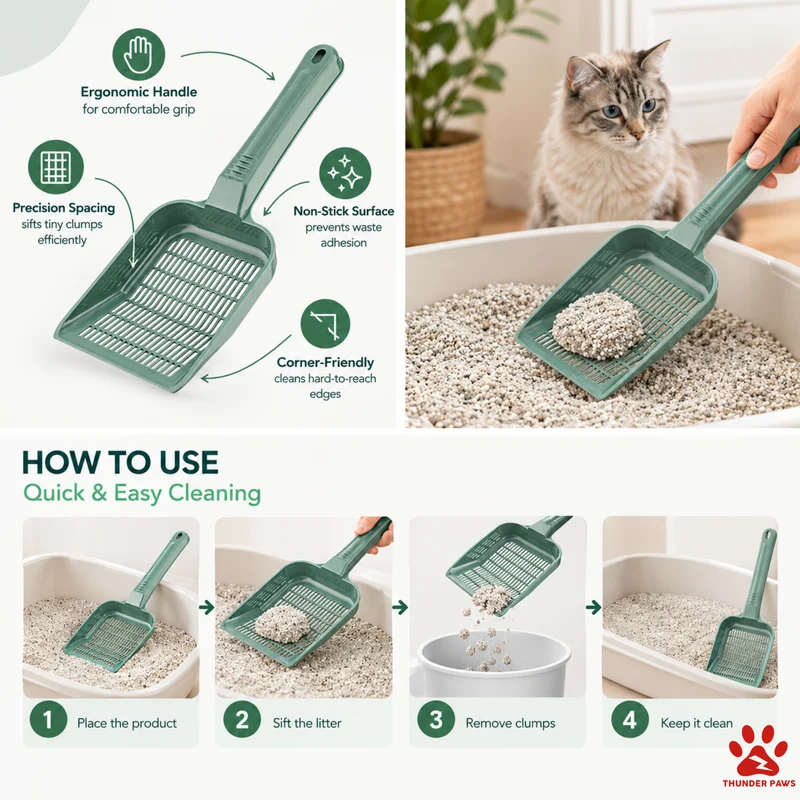 Thunder Paws Cat Litter Scoop With Narrow Gaps