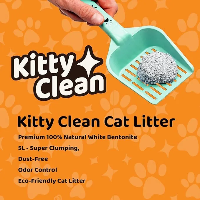 Kitty Clean Clumping Natural Bentonite Unscented Odour Control Cat Litter 5L - Pack of 2