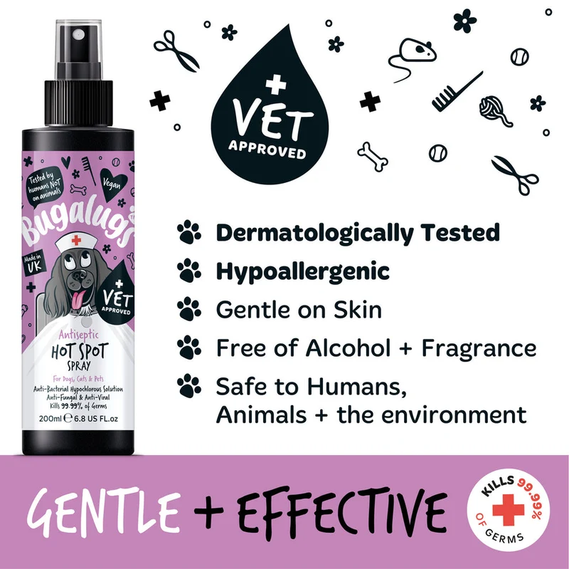 Bugalugs Antiseptic Hot Spot Spray For Pets 200ML
