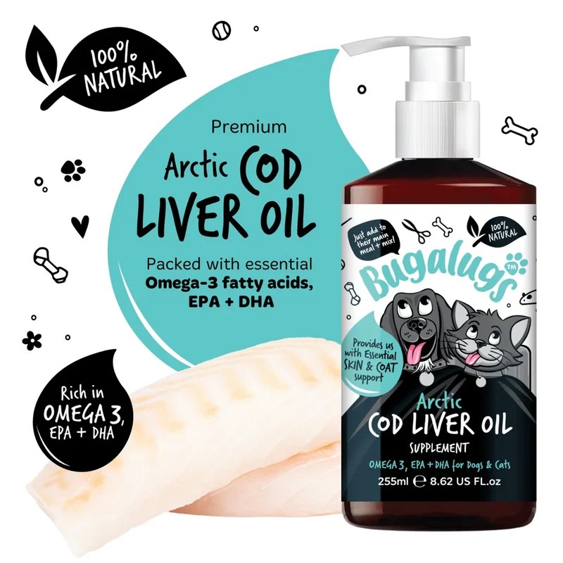 Bugalugs Arctic Cod Liver Oil Supplement For Dogs & Cats 255ml