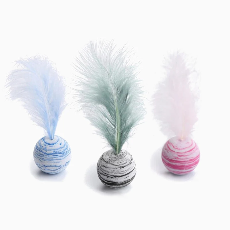 Fancy Feather Ball Cat Toys