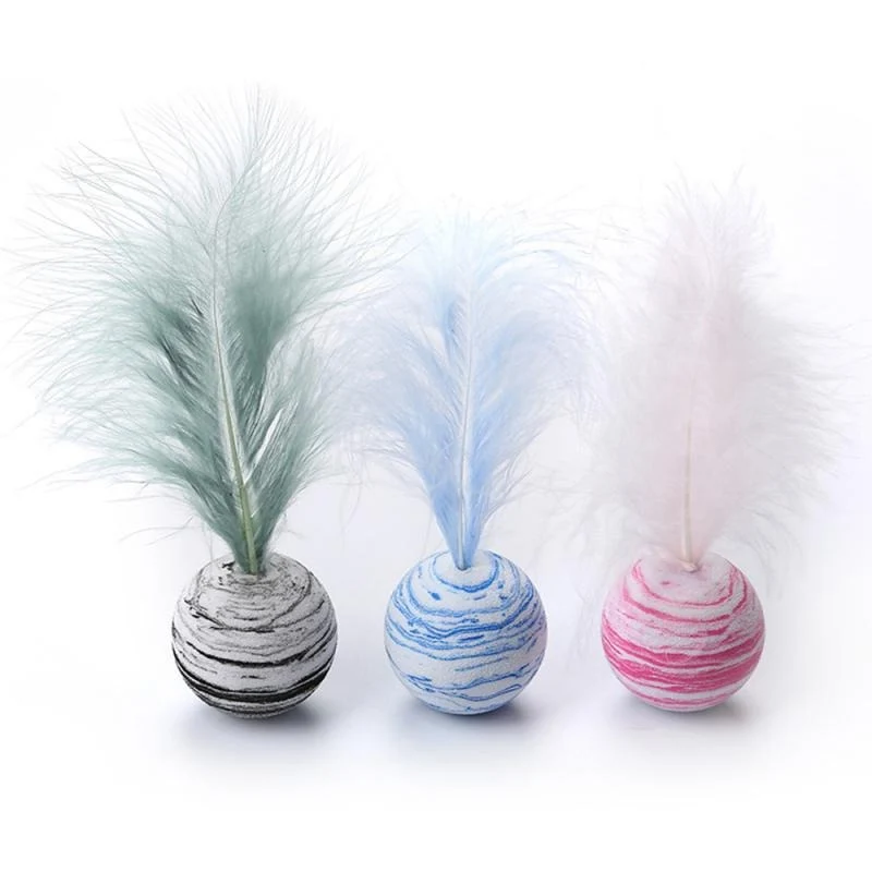 Fancy Feather Ball Cat Toys