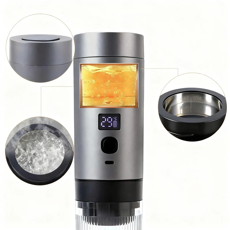 Tragbare Espresso-Kaffeemaschine mit Akku, 0,5 L