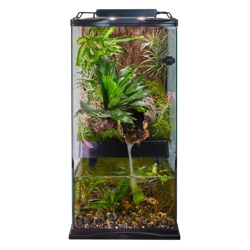 Zoo Med Paludarium NT-2P Glass Terrarium with Built-In Nano Aquarium for Reptiles & Amphibians 30x30x60cm