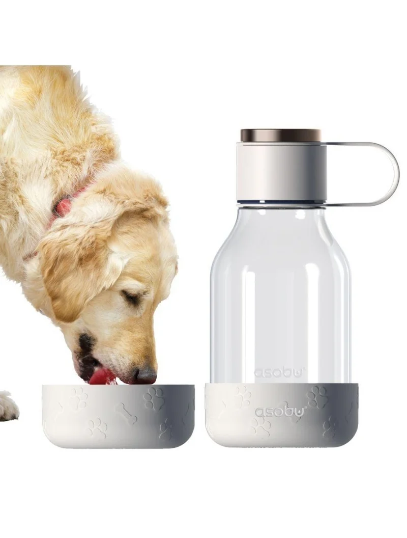 ASOBU Tritan Wasserflasche mit Schale – Weiß