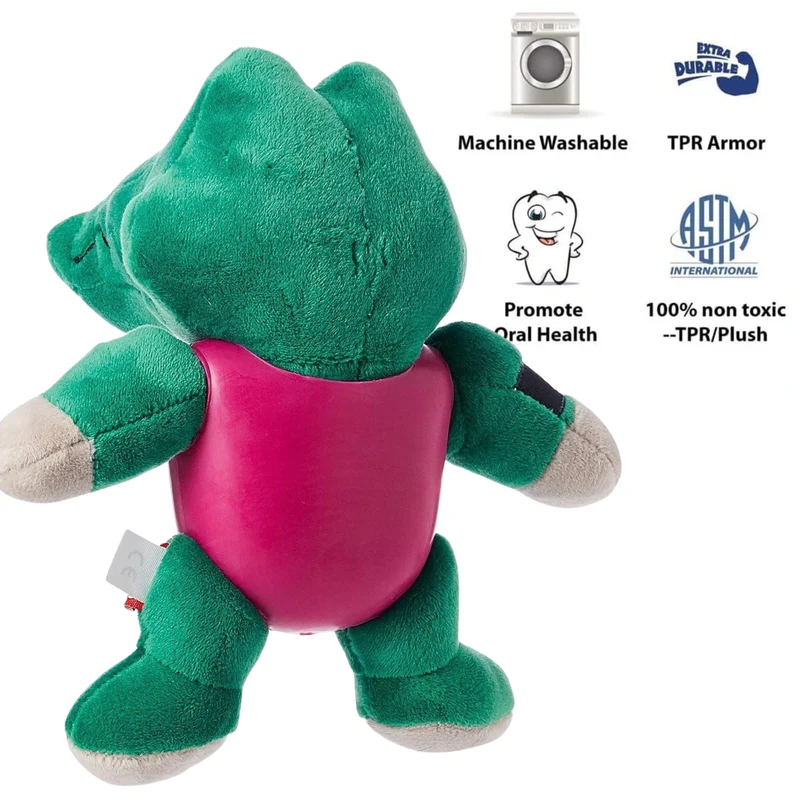 GiGwi I'm Hero Armor Alligator Plush & TPR Squeaker Dog Toy 20x19x12cm