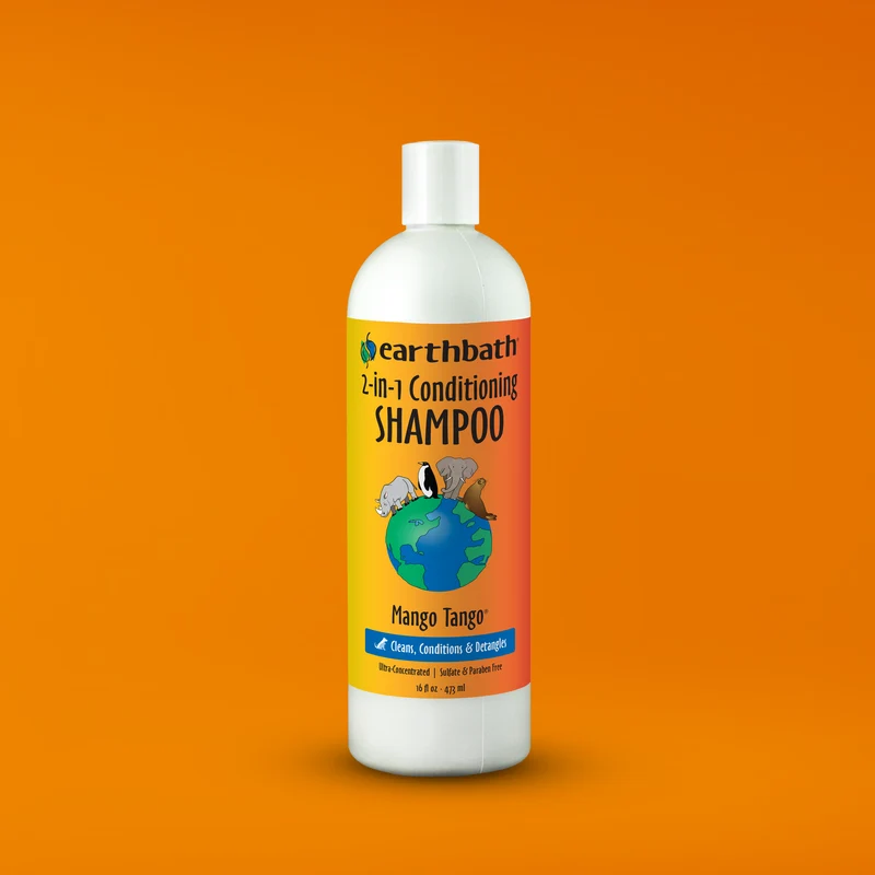 earthbath Mango Tango 2-in-1 Conditioning Shampoo for Dogs & Cats 16OZ