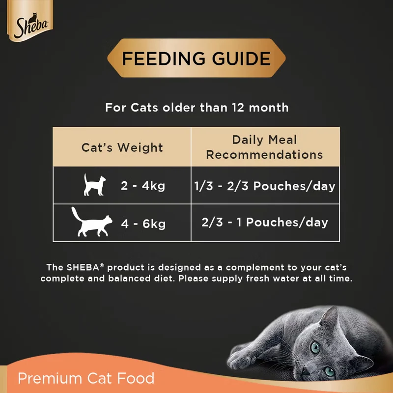 Sheba Fine Adult Wet Cat Food Pouch Chicken & Tuna in Gravy 70G