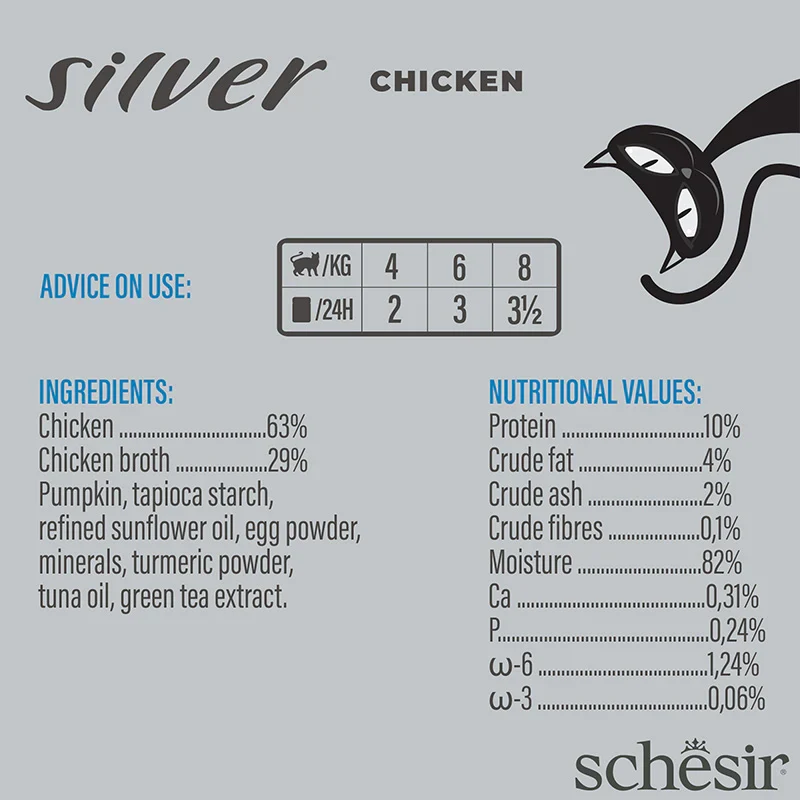 Schesir Silver Mousse Senior Cat Chicken Wet Food 80G