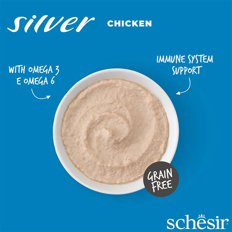 Schesir Silver Mousse Senior Cat Chicken Wet Food 80G
