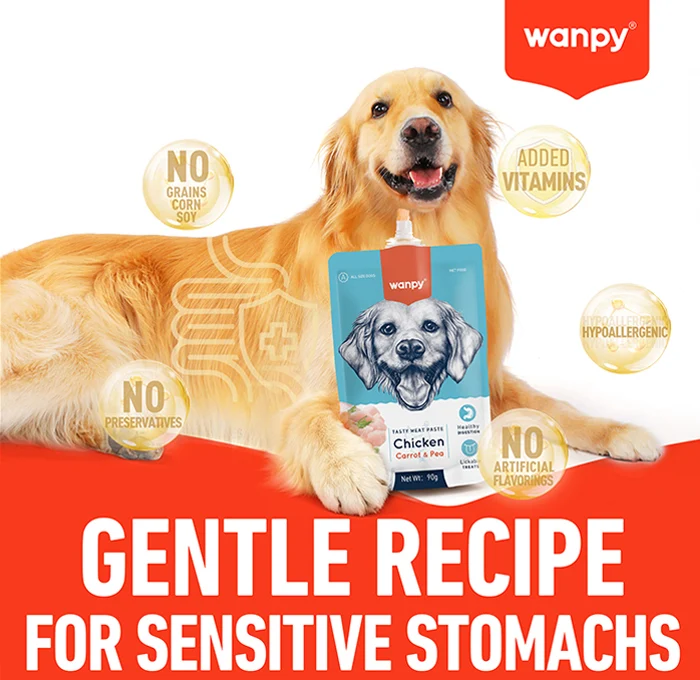 Wanpy Tasty Meat Paste Beef With Carrot & Pea Dog Treats 90G