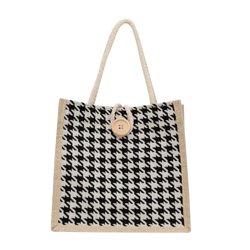 Stylische Hahnentritt-Muster Tragetasche