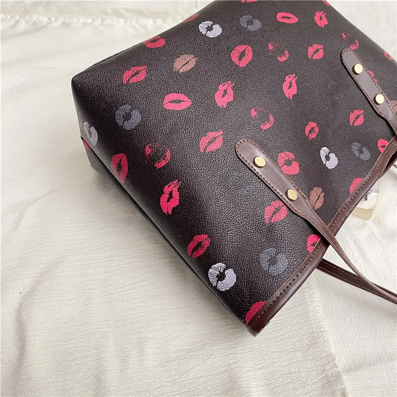 Lip Print Mode Tragetasche