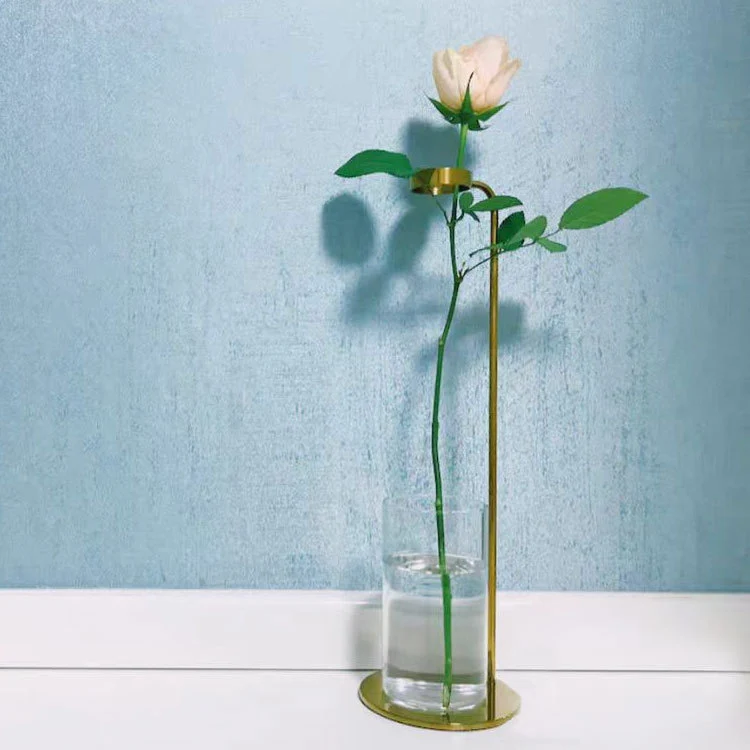 Minimalistische Metall- und Glas-Tischlampe
