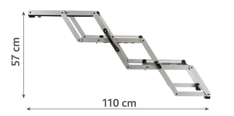 3-stufige Falt-Treppe, Aluminium/TPR
