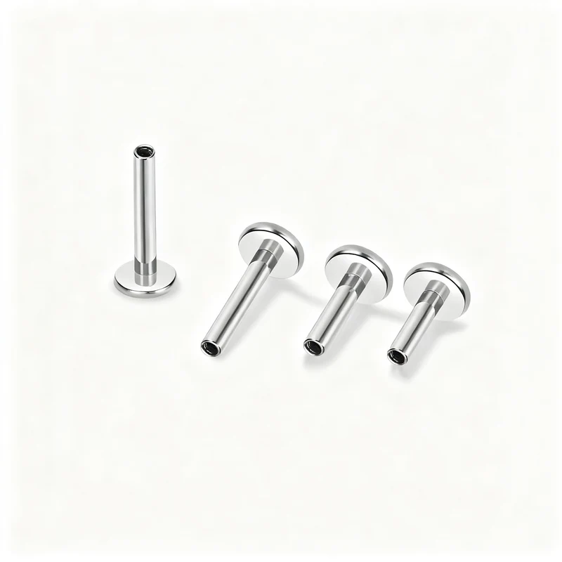 Titan-Piercingstab, flache Basis, Innengewinde