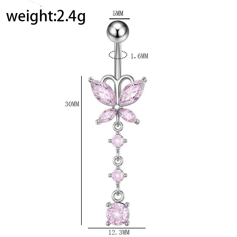 Titan-Piercingstab, flache Basis, Innengewinde