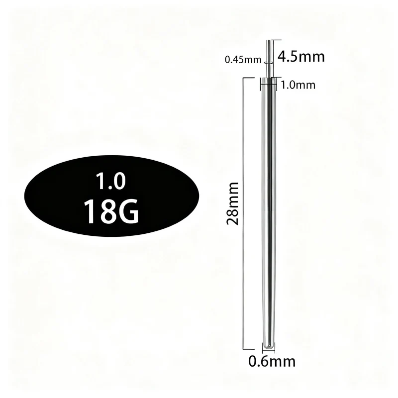 Titan-Piercingstab, flache Basis, Innengewinde