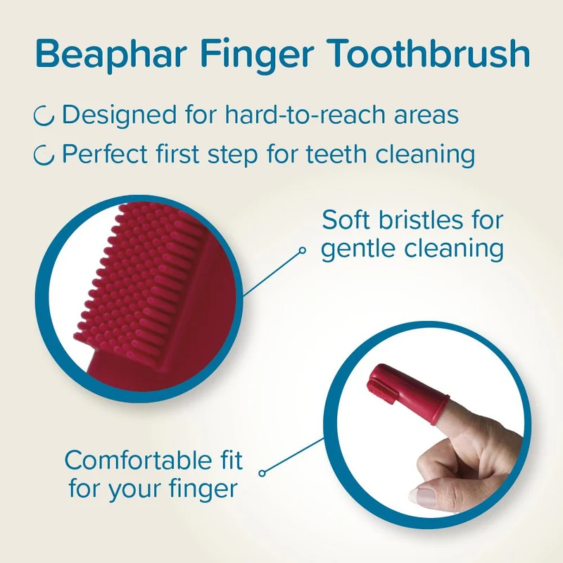 Beaphar Silicone Finger Toothbrush for Dogs & Cats 2 Pieces