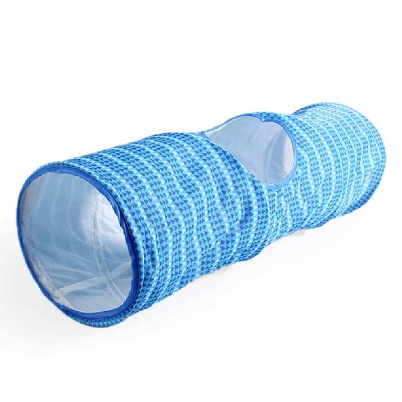 All For Paws Modern Cat Play Tunnel for Cats Blue 70cm