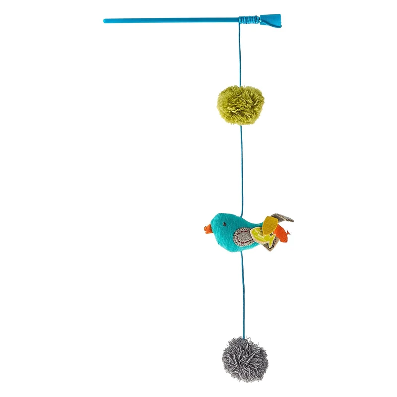 All For Paws Kitty Wand Bird Teaser Cat Toy Turquoise 92x12.5x3.5cm
