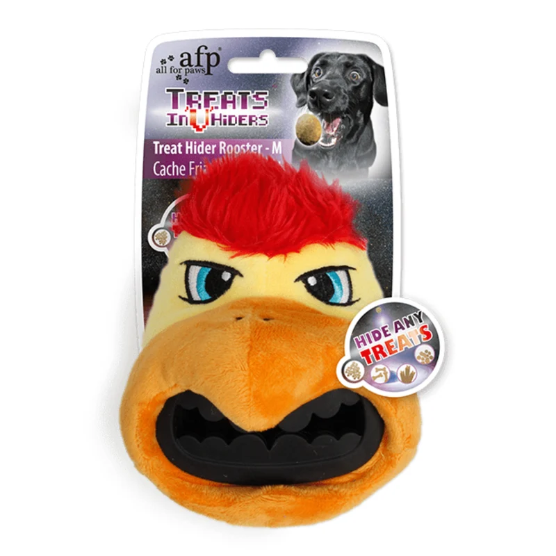 All For Paws Treats In 'V' Hiders Rooster Plush Treat-Dispensing Toy for Dogs Medium 17x13x12cm
