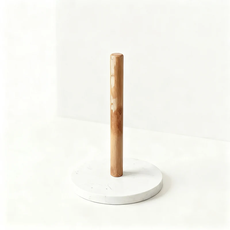 Papierrollenhalter aus Marmor und Holz