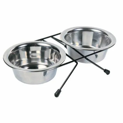 Trixie Stander mit 2 Stahlnäpfen 0,45L