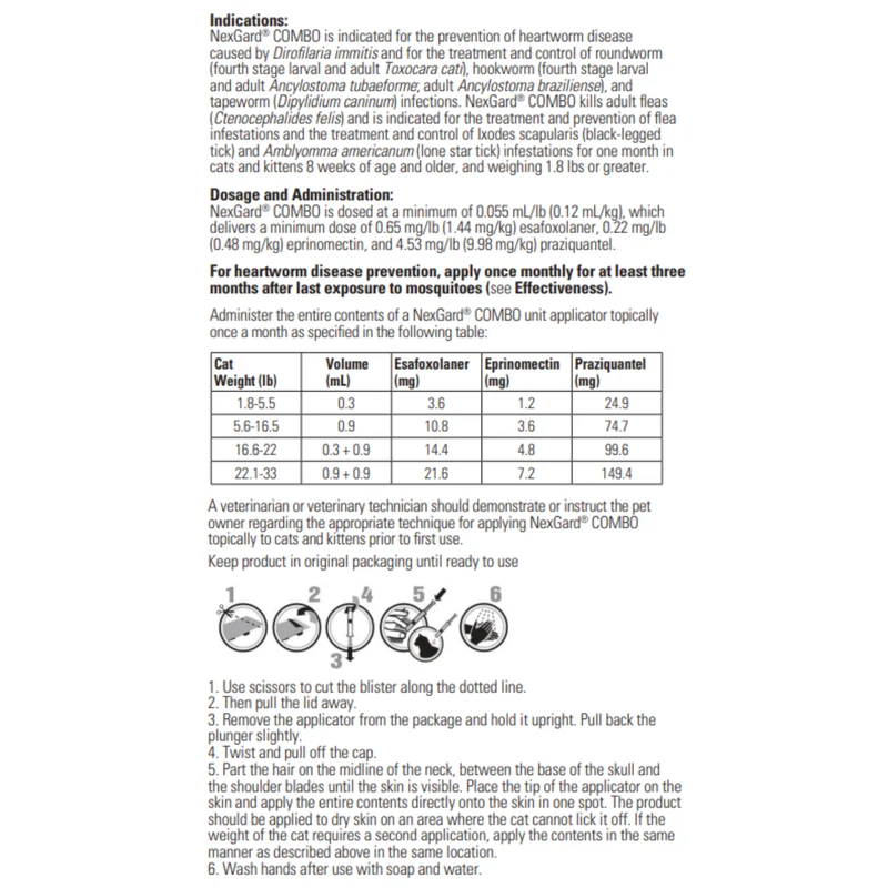 NexGard Combo Spot-On Solution Tick, Flea & Parasite Treatment & Protection For Cats