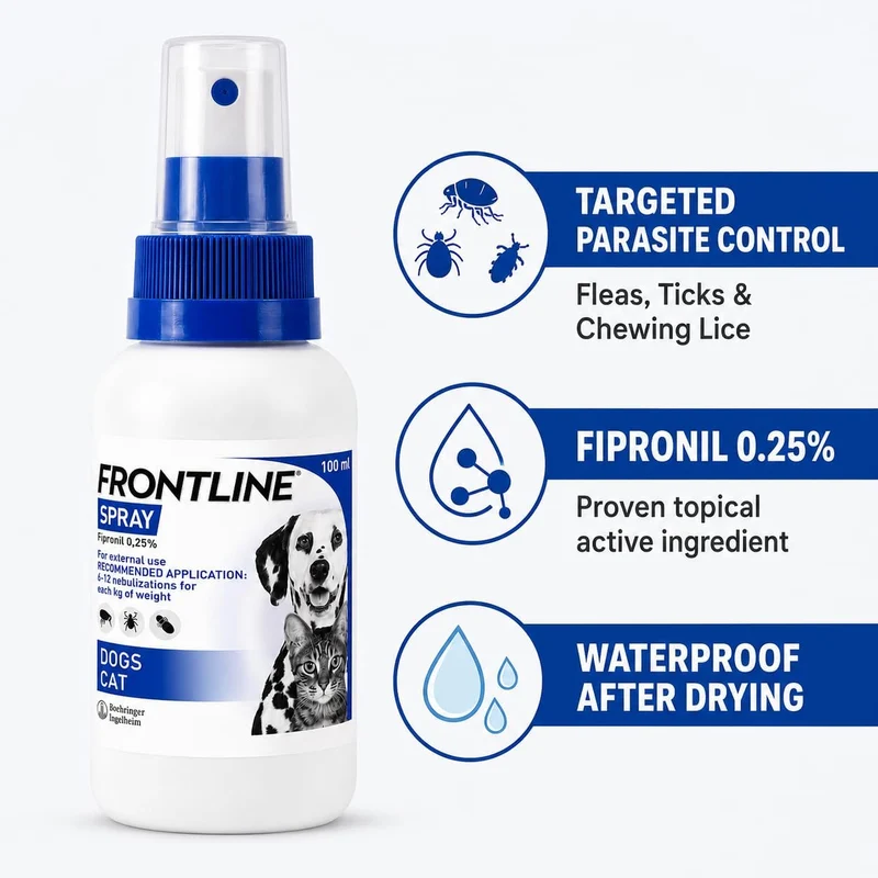 Frontline Flea & Tick Treatment Pump Spray For Dogs & Cats 100ML