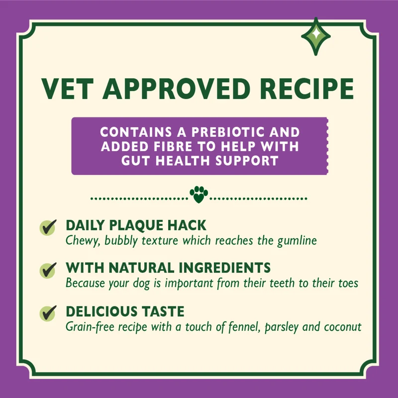 Lily's Kitchen Woof Brush Gut Health Support Dental Chew For Adult Dogs