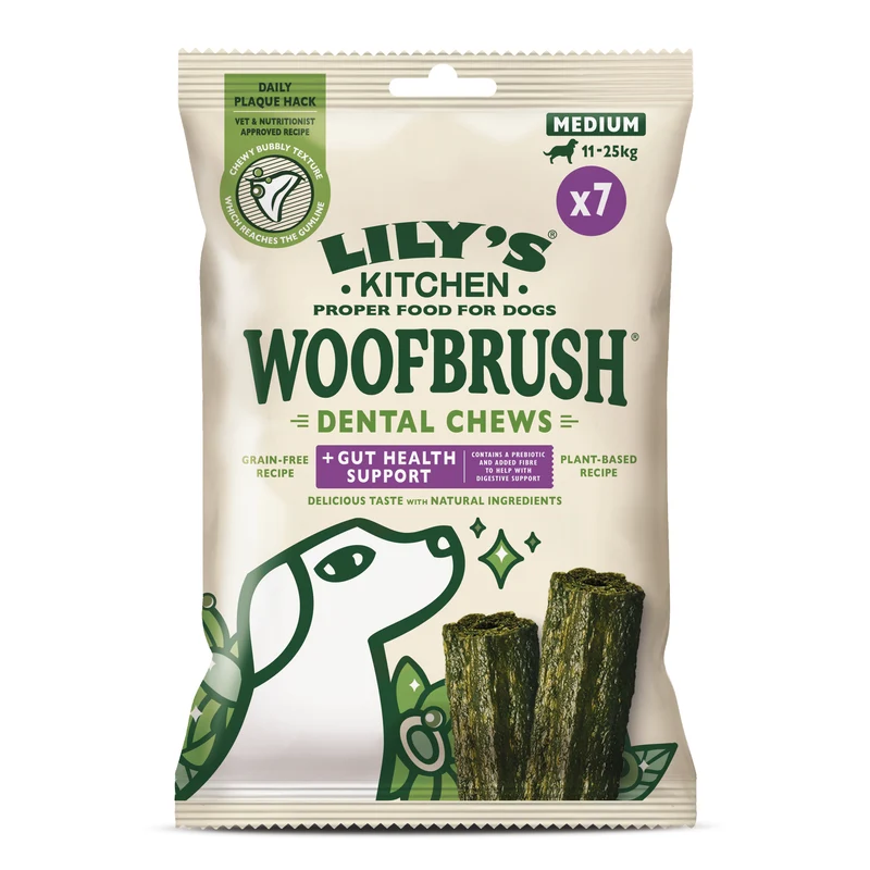 Lily's Kitchen Woof Brush Gut Health Support Dental Chew For Adult Dogs