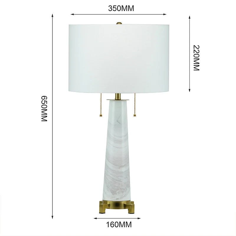 Marmor-Tischlampe mit Touchschalter