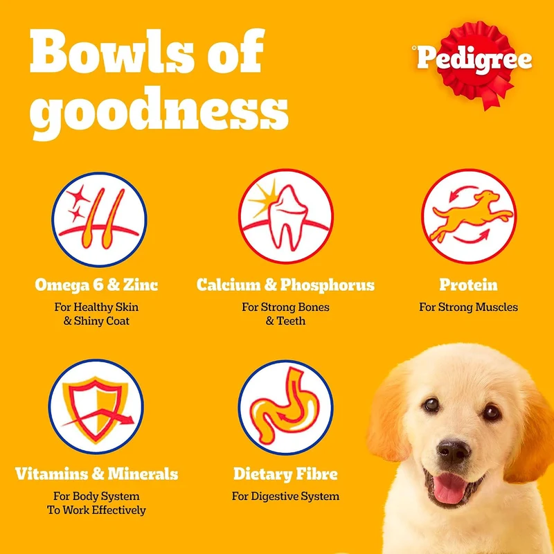 Pedigree Puppy Chicken, Eggs & Milk Dry Dog Food 1.3KG